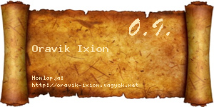 Oravik Ixion névjegykártya